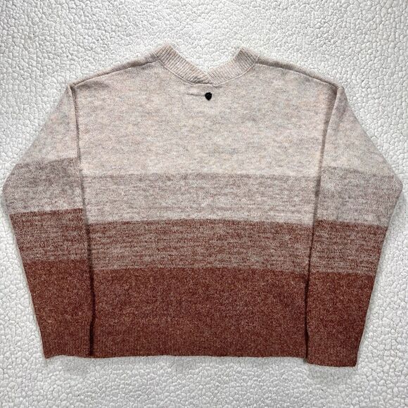 KÜHL Ombre Knit V-Neck Sweater Women’s L Beige Brown Cozy Soft Fall Winter - Picture 8 of 13